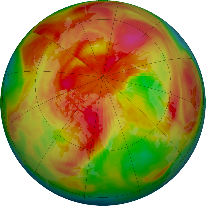 Arctic ozone map for 15 March 1987